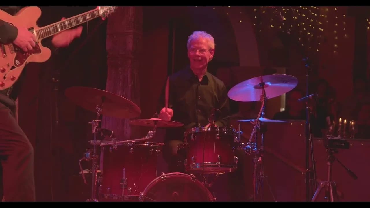 Bill Bruford at the drums during Pete Roth Trio's Full Circle.