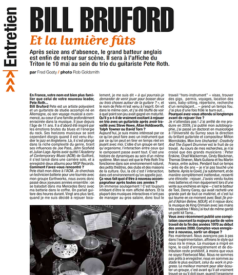 Screenshot of the Jazz Magazine Bill Bruford feature.