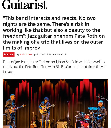 Screenshot of the Guitar World Pete Roth Trio feature.